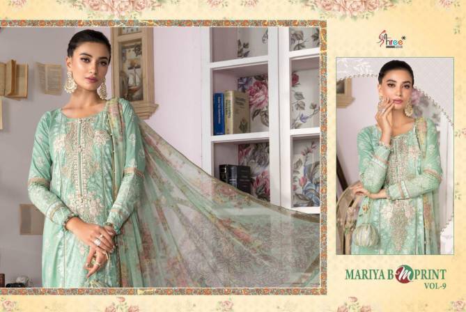 Shree Mariya B Mprint 9 Latest Fancy Pure Cotton Print With Exclusive Embroidery Pakistani Salwar Suits Collection